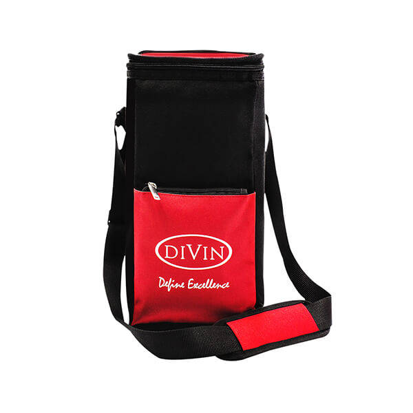 DIVIN 葡萄酒保冷提袋(4瓶裝) 紅黑